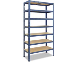 Shelfplaza HOME metalen stellingkast - 200x70x40 cm - blauw - 7 planken