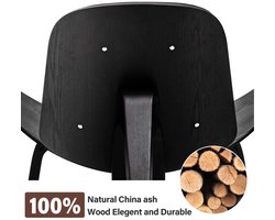 Shell Chair – Driepoot Stoel – Design Stoel – Kunstleer Stoel – Houten Frame – Comfortabel Zitvlak – Draagkracht 150 Kg