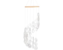 Shell Outdoor Wind Chimes - Seashell Wind Chime - Sea Glass Wind Chime voor Buiten - Patio - Tuin Decoratie - Handgemaakte Windgong [Wit]