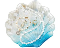 Shell Sieraden Schotel Licht Hemelsblauw - Opbergschotel voor Ringen en Oorbellen
