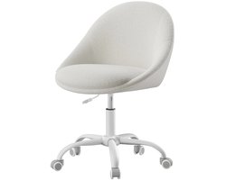 Sherpa Bureaustoel Rond – Cappuccinobeige & Wolkenwit, Hoogteverstelbaar