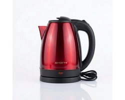 Shiny Elektrische Waterkoker – RVS Waterkoker – 2 Liter – 1500W – ROOD