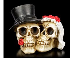Shop GmbH Gothic doodshoofd-bruidspaar | Fantasy doodskop-bruidspaar, handgeschilderd