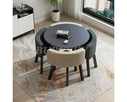 Shoppee salontafen met luxe eetkamerstoelen - Salontafel rond - Tafel Salontafel Bijzettafel - Luxe Eetkamerstoel - Meubels Voor Woonkamer - Huis - Zithoek - Vrijetijdstafel En Stoel Set. Voorlopig niet leverbaar !!!!!!!