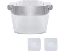 Shower en Bath Toy Holder - Baby Bath Toy Storage Basket met 2 Adhesive Hooks - Bathroom Toy Net Bag, Mesh Net, Toy Holder, Organizer voor Bedroom, Bathroom en Shower (White)