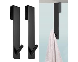 Showerdeur Haken Set van 2, Schuimlaag Handdoekhaken voor Douchecabine en Glazen Douchewand, 17.8 cm Zwart, Ideaal voor Badkamer en Handdoeken Organizer
