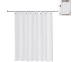 Showergordijn 150 x 180 cm - Waterdicht - Schimmelvrij - Sneldrogend - Wasbaar - Inclusief 10 metalen haken voor douche - Bad en elke badkamer - Wit