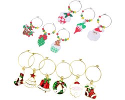 SHOWERORO 12 Stuks Metalen Cocktailmarkers Drank Identificaties Siliconen Drinkmarker Wijnbedels Voor Steelglazen Glazen Identificatie Marker Glas Identificatie Charme Glas Wijn