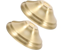 SHOWERORO 2 Stuks Messing Plafondkap voor Kroonluchter Duurzame Gele Koperen Lamphouder Eenvoudige Montage Geschikt voor Hanglamp Wandlamp Accessoires