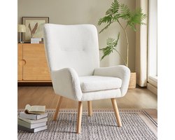 Sicaan Moderne Scandinavische Fauteuil Gaïa Bouclé Witte
