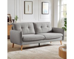 Sicaan Scandinavische 3-zitsbank Chloé Lichtgrijze Stof