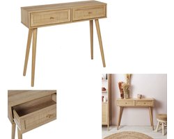 Side Table Bali met Rattan voorzijde 29x100x81 cm - Gangtafel - Bruin