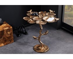 Side table BIRDS 60cm leaf design antique messing outdoor - 44846
