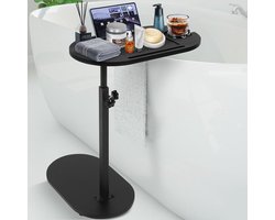 Side Table C Shape - Height Adjustable - Wooden Coffee Table for Bedside - Sofa - Bathroom - Bathtub - 360° Rotatable - Multifunctioneel Gebruik