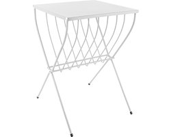 Side table Cross - Staal Wit - 36x36x52cm