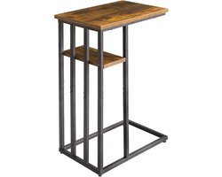 Side Table on Wheels - Sofa Point - Bedside Table - Industrial Coffee Table - Living Room Bedroom Hallway - Small Space - TMJ406H