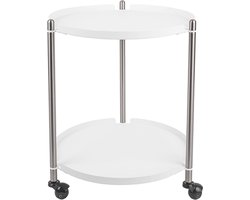 Side table Thrill - Staal Nikkel, Wit - 42,5x52cm