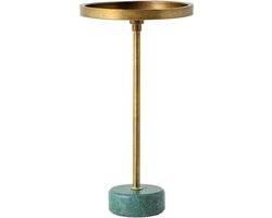 Side table TRAYFUL 60cm marble base groen and top messing - 44848