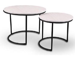 Side Tables Doreen set van 2 stuks - Zwart / Wit