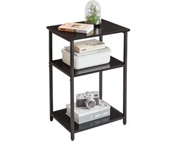 Side Tables - Halter Table - Bedside Table - Sofa Ends - 3 Levels - Robust Steel Frame - voor Hallway - Sofa - Living Room - Bedroom - 39 x 30 x 59 cm - Zwart