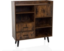 Sideboard / commode MYRDAL 80x30x90 cm 2 laden 1 deur bruin/zwart hjh LIVING