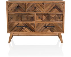 Sideboard / commode SANTJAGO WOOD XL 97 x 34 x 72 cm 7 schuiflades massief dennen hjh LIVING