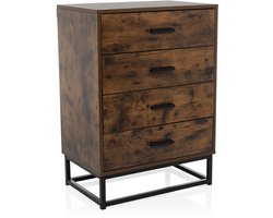 Sideboard / commode VINSTRA 60x38,5x83,3 cm 4 laden bruin hjh LIVING