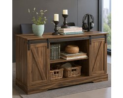 Sideboard keukenkast commode kast halkast bijzetkast met schuifdeuren verstelbare planken ruimtebesparend veelzijdig voor woonkamer, keuken, hal - 120 x 70 x 40 cm - FSB60-N-NoviHome