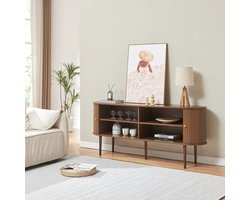Sideboard Mapia dressoir 166x40x70 cm walnootkleurig [en.casa]