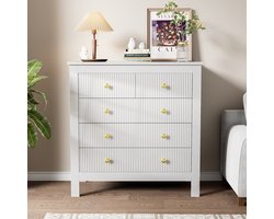 Sideboard met Speciale Deuren-Met Gouden Handgrepen-Schoenenkast/Make-up Tafel-Stijlvol en Ruim-Modern Design-Goud