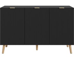 Sideboard Nand dressoir met 3 deuren 120x40x76 cm zwart [en.casa]