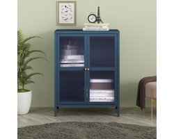 Sideboard Säkylä dressoir 84x64x35 cm marineblauw [en.casa]