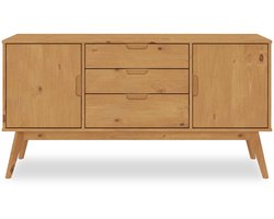 Sideboard TIVOLI, van massief hout met 2 deuren en 3 lades - eiken afwerking
