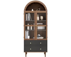 Sideboard - Walnoot - 70x38x168 cm - Verstelbare Planken