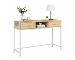 Sidetable - 80x120x40 cm - met 2 lades - wit
