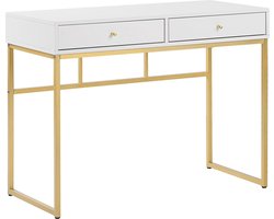 Sidetable Bureau DAPHNE Wit/goud 100 cm 48 cm met opbergruimte