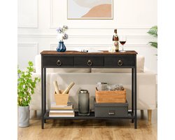 Sidetable - Gangtafel - Dressoir - Console tafel - Hal/Woonkamer - Industrieël - 100*25*80 cm