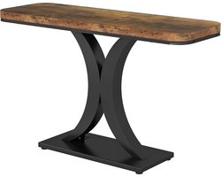 Sidetable - Gangtafel - Dressoir - Console tafel - Hal/Woonkamer - Vintage - 100x30x83cm - Metaal/ Hout - Zwart/Bruin