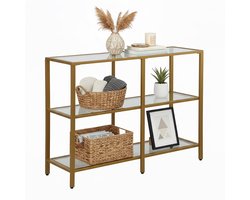 Sidetable glas - 73x100x30 cm - metaal - goud