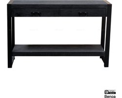 Sidetable mangohout zwart | 120 x 35 x 76 cm | Industrieel
