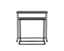 Sidetable Roan set van 2 metaal - Zwart