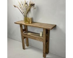 Sidetable | Wandtafel | Bijzettafel | Robuust | Hout | Bruin | 100x28x80 | Baan Woods