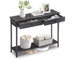 Sidetable - Wandtafel - Console Tafel - Industrieel - 2 Lades - Extra Plank - Metalen Frame - 100 x 30 x 80 cm