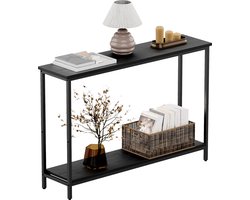 Sidetable - Wandtafel - Haltafel - 120x20x75cm (L x B x H) - Industrieel design - IN.HOMEXL - Garry - Metaal - Hout - Zwart