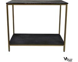 Sidetable Zwart Marmer - Hotelchique - Sidetable Industrieel - Side Table - 100 x 35 x 86 cm