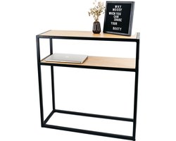 Sidetable - Zwart - Metaal - Eik - 79x29x80 - MY Own Table 001A