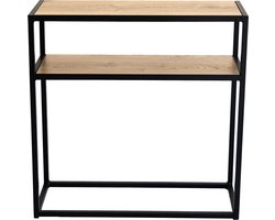 Sidetable - Zwart - Metaal - Eik - 79x29x80 - MY Own Table 001B