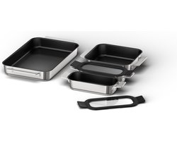 Siemens HZ9FF040 - Flex pannenset voor inductiekookplaat - 4 stuks - Anti-aanbaklaag - Ovenbestendig - PFAS-vrij