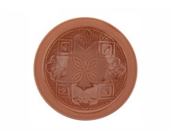 Sienna Diepbord Terracotta 23 cm - Faience Soepkom met Bloemopdruk - 6cm Hoog - Soepbord