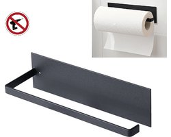 SIEPS Keukenrolhouder Zwart - Zelfklevend - Rollenhouder - Hangend - Extra Stevig